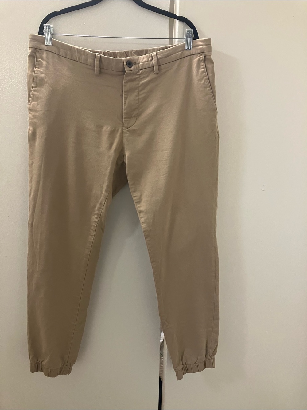 Gutteridge Mens Khaki Cotton Blend Jogger Fit Pants Sz US 38 Italy 52 USED.